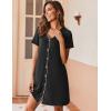 imageEkouaer Womens Nightgown Button Down Nightshirt Short Sleeve Sleepshirt Soft V Neck Sleepwear Pajama DressBlack