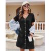 imageEkouaer Womens Nightgown Button Down Nightshirt Short Sleeve Sleepshirt Soft V Neck Sleepwear Pajama DressBlack