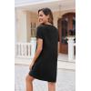 imageEkouaer Womens Nightgown Button Down Nightshirt Short Sleeve Sleepshirt Soft V Neck Sleepwear Pajama DressBlack