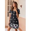 imageEkouaer Womens Nightgown Button Down Nightshirt Short Sleeve Sleepshirt Soft V Neck Sleepwear Pajama DressBlack Butterflys