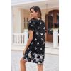 imageEkouaer Womens Nightgown Button Down Nightshirt Short Sleeve Sleepshirt Soft V Neck Sleepwear Pajama DressBlack Butterflys
