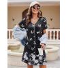 imageEkouaer Womens Nightgown Button Down Nightshirt Short Sleeve Sleepshirt Soft V Neck Sleepwear Pajama DressBlack Butterflys