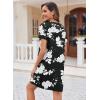imageEkouaer Womens Nightgown Button Down Nightshirt Short Sleeve Sleepshirt Soft V Neck Sleepwear Pajama DressBlack Floral