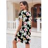 imageEkouaer Womens Nightgown Button Down Nightshirt Short Sleeve Sleepshirt Soft V Neck Sleepwear Pajama DressBlack Pink Floral