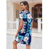 imageEkouaer Womens Nightgown Button Down Nightshirt Short Sleeve Sleepshirt Soft V Neck Sleepwear Pajama DressBlue Floral