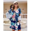 imageEkouaer Womens Nightgown Button Down Nightshirt Short Sleeve Sleepshirt Soft V Neck Sleepwear Pajama DressBlue Floral