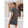 imageEkouaer Womens Nightgown Button Down Nightshirt Short Sleeve Sleepshirt Soft V Neck Sleepwear Pajama DressDark Gray