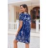 imageEkouaer Womens Nightgown Button Down Nightshirt Short Sleeve Sleepshirt Soft V Neck Sleepwear Pajama DressEvening Blue Vines