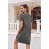 imageEkouaer Womens Nightgown Button Down Nightshirt Short Sleeve Sleepshirt Soft V Neck Sleepwear Pajama DressGrey