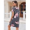 imageEkouaer Womens Nightgown Button Down Nightshirt Short Sleeve Sleepshirt Soft V Neck Sleepwear Pajama DressGrey Floral