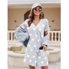 imageEkouaer Womens Nightgown Button Down Nightshirt Short Sleeve Sleepshirt Soft V Neck Sleepwear Pajama DressGrey Star