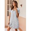 imageEkouaer Womens Nightgown Button Down Nightshirt Short Sleeve Sleepshirt Soft V Neck Sleepwear Pajama DressGrey Striped