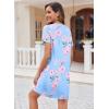 imageEkouaer Womens Nightgown Button Down Nightshirt Short Sleeve Sleepshirt Soft V Neck Sleepwear Pajama DressLight Blue Floral