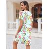imageEkouaer Womens Nightgown Button Down Nightshirt Short Sleeve Sleepshirt Soft V Neck Sleepwear Pajama DressLight Green Floral