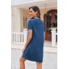 imageEkouaer Womens Nightgown Button Down Nightshirt Short Sleeve Sleepshirt Soft V Neck Sleepwear Pajama DressNavy Blue