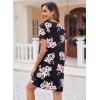 imageEkouaer Womens Nightgown Button Down Nightshirt Short Sleeve Sleepshirt Soft V Neck Sleepwear Pajama DressNavy Floral