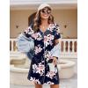 imageEkouaer Womens Nightgown Button Down Nightshirt Short Sleeve Sleepshirt Soft V Neck Sleepwear Pajama DressNavy Floral