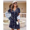 imageEkouaer Womens Nightgown Button Down Nightshirt Short Sleeve Sleepshirt Soft V Neck Sleepwear Pajama DressNavy Star