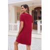 imageEkouaer Womens Nightgown Button Down Nightshirt Short Sleeve Sleepshirt Soft V Neck Sleepwear Pajama DressWine Red