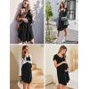 imageEkouaer Womens Nightgown Soft Sleepwear Pleated Sleepshirt Sleep Dress Short Sleeve Nightdress S3XLBlack