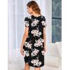 imageEkouaer Womens Nightgown Soft Sleepwear Pleated Sleepshirt Sleep Dress Short Sleeve Nightdress S3XLBlack Pink Flower