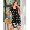 imageEkouaer Womens Nightgown Soft Sleepwear Pleated Sleepshirt Sleep Dress Short Sleeve Nightdress S3XLBlack White Butterfly