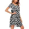 imageEkouaer Womens Nightgown Soft Sleepwear Pleated Sleepshirt Sleep Dress Short Sleeve Nightdress S3XLBlackwhite Pattern