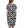 imageEkouaer Womens Nightgown Soft Sleepwear Pleated Sleepshirt Sleep Dress Short Sleeve Nightdress S3XLBlackwhite Pattern