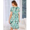 imageEkouaer Womens Nightgown Soft Sleepwear Pleated Sleepshirt Sleep Dress Short Sleeve Nightdress S3XLBlue Flower