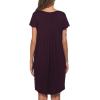 imageEkouaer Womens Nightgown Soft Sleepwear Pleated Sleepshirt Sleep Dress Short Sleeve Nightdress S3XLCherry Red