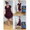 imageEkouaer Womens Nightgown Soft Sleepwear Pleated Sleepshirt Sleep Dress Short Sleeve Nightdress S3XLCherry Red