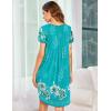 imageEkouaer Womens Nightgown Soft Sleepwear Pleated Sleepshirt Sleep Dress Short Sleeve Nightdress S3XLFloral Light Blue