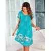 imageEkouaer Womens Nightgown Soft Sleepwear Pleated Sleepshirt Sleep Dress Short Sleeve Nightdress S3XLFloral Light Blue