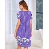 imageEkouaer Womens Nightgown Soft Sleepwear Pleated Sleepshirt Sleep Dress Short Sleeve Nightdress S3XLFloral Lilac
