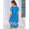 imageEkouaer Womens Nightgown Soft Sleepwear Pleated Sleepshirt Sleep Dress Short Sleeve Nightdress S3XLFloral Sky Blue
