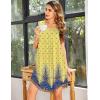 imageEkouaer Womens Nightgown Soft Sleepwear Pleated Sleepshirt Sleep Dress Short Sleeve Nightdress S3XLFloral Yellow