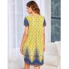 imageEkouaer Womens Nightgown Soft Sleepwear Pleated Sleepshirt Sleep Dress Short Sleeve Nightdress S3XLFloral Yellow