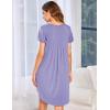 imageEkouaer Womens Nightgown Soft Sleepwear Pleated Sleepshirt Sleep Dress Short Sleeve Nightdress S3XLLilac