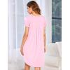imageEkouaer Womens Nightgown Soft Sleepwear Pleated Sleepshirt Sleep Dress Short Sleeve Nightdress S3XLMisty Rose