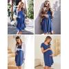 imageEkouaer Womens Nightgown Soft Sleepwear Pleated Sleepshirt Sleep Dress Short Sleeve Nightdress S3XLNew Blue