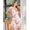imageEkouaer Womens Nightgown Soft Sleepwear Pleated Sleepshirt Sleep Dress Short Sleeve Nightdress S3XLPurple Die Tye