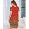 imageEkouaer Womens Nightgown Soft Sleepwear Pleated Sleepshirt Sleep Dress Short Sleeve Nightdress S3XLRed Plume