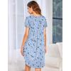 imageEkouaer Womens Nightgown Soft Sleepwear Pleated Sleepshirt Sleep Dress Short Sleeve Nightdress S3XLStar Moon