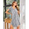 imageEkouaer Womens Nightgown Soft Sleepwear Pleated Sleepshirt Sleep Dress Short Sleeve Nightdress S3XLStar Print