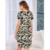 imageEkouaer Womens Nightgown Soft Sleepwear Pleated Sleepshirt Sleep Dress Short Sleeve Nightdress S3XLSun Flower