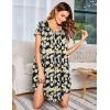 imageEkouaer Womens Nightgown Soft Sleepwear Pleated Sleepshirt Sleep Dress Short Sleeve Nightdress S3XLSun Flower