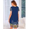 imageEkouaer Womens Nightgown Soft Sleepwear Pleated Sleepshirt Sleep Dress Short Sleeve Nightdress S3XLSunflower Print