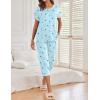 imageEkouaer 2 Pack Womens Pajamas Short Sleeve Sleepwear Tops and Capri Pants Pjs Print Pajama SetsBlue Stars  Moon