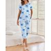 imageEkouaer 2 Pack Womens Pajamas Short Sleeve Sleepwear Tops and Capri Pants Pjs Print Pajama SetsElephantleopard