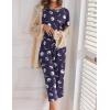 imageEkouaer 2 Pack Womens Pajamas Short Sleeve Sleepwear Tops and Capri Pants Pjs Print Pajama SetsMoon  Stars